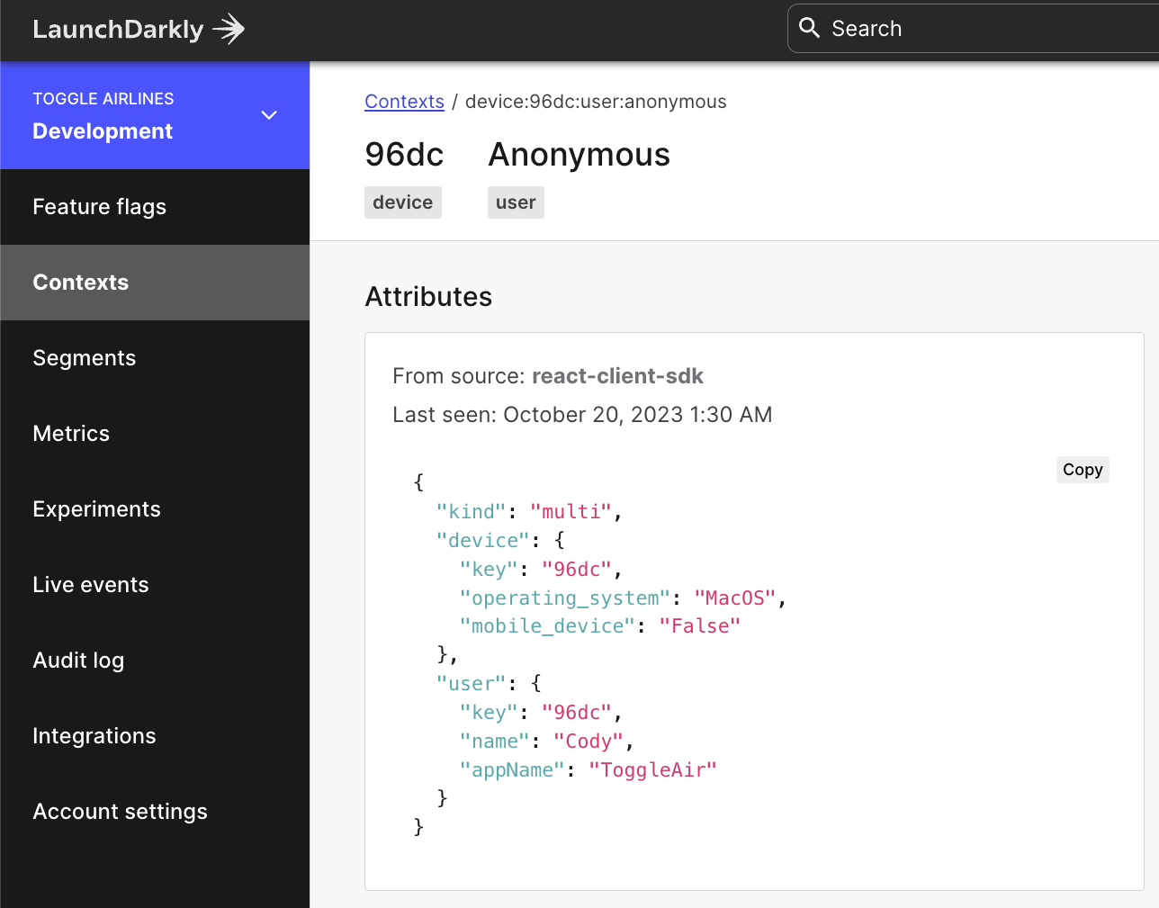 Release targeting based on custom contexts product UI 