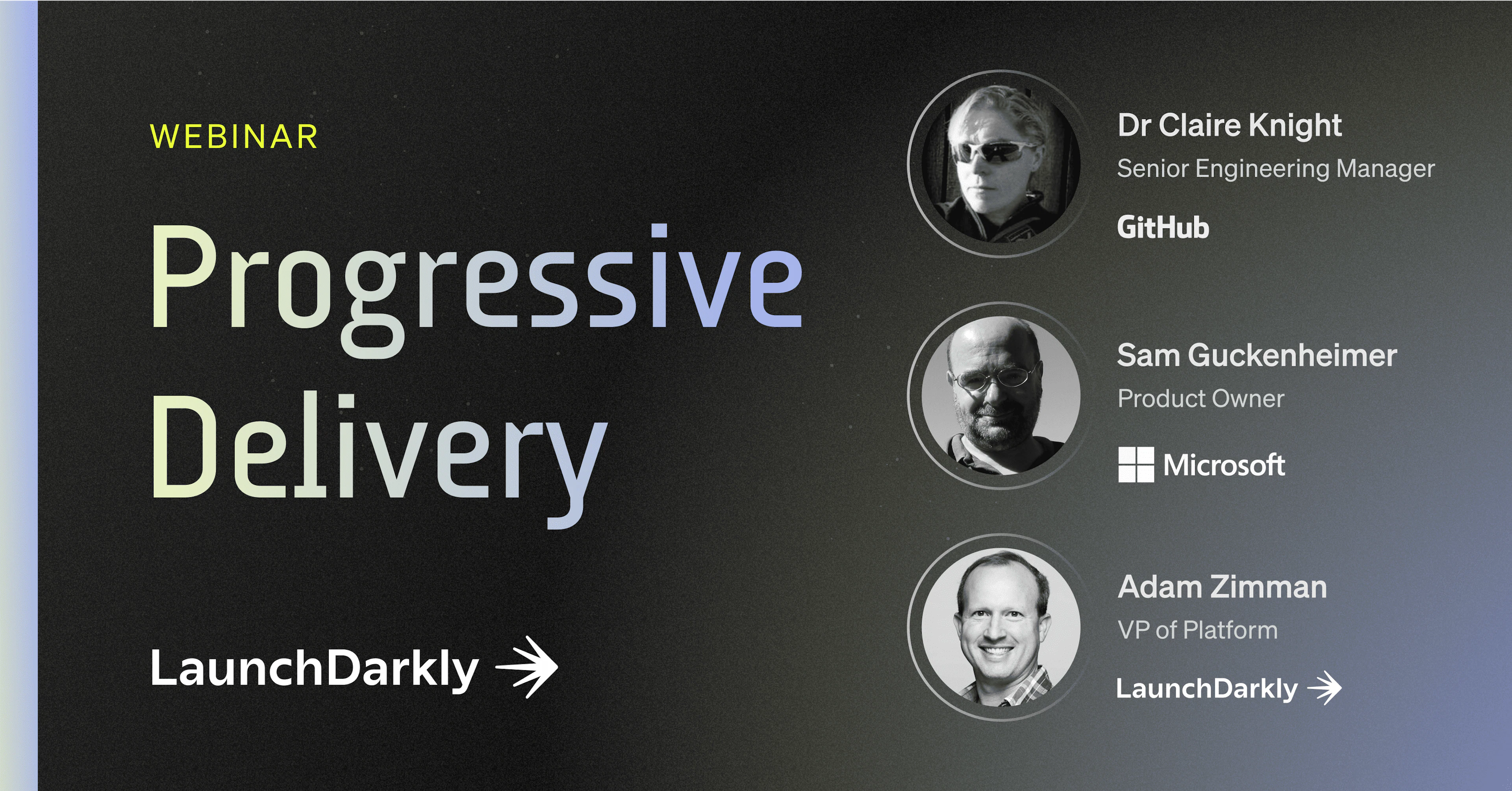 Image of a webinar promotion featuring Adam Zimman, Claire Knight, and Sam Guckenheimer
