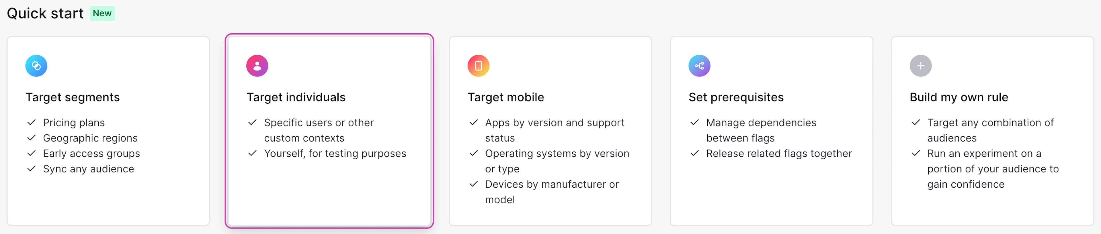 individual targeting in LaunchDarkly