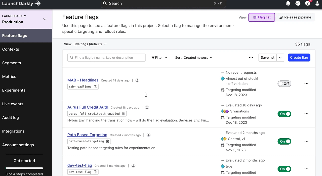 Create a metric in LaunchDarkly experimentation gif