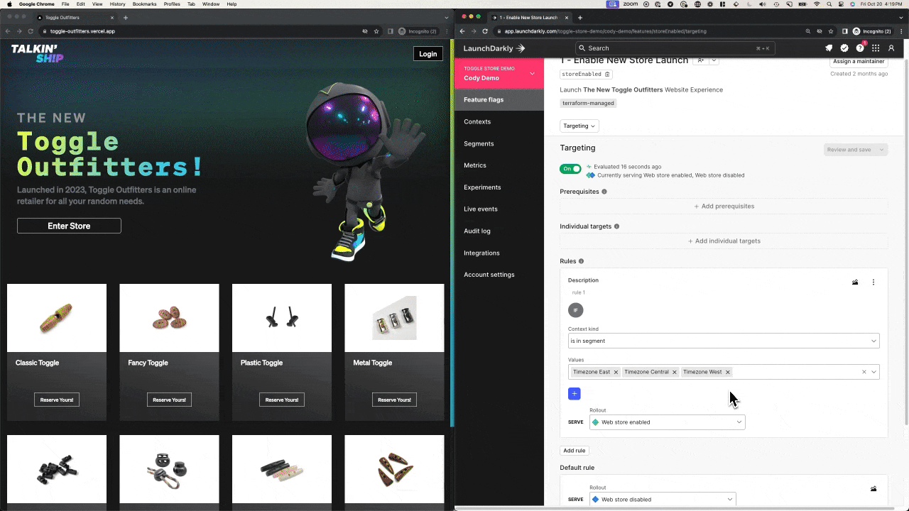 Target removal product UI gif