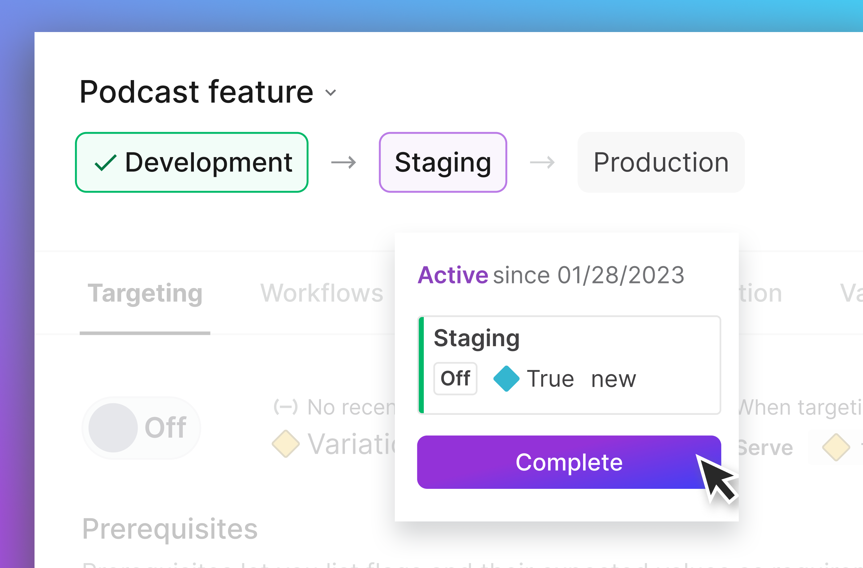 Release Assistant product UI 1