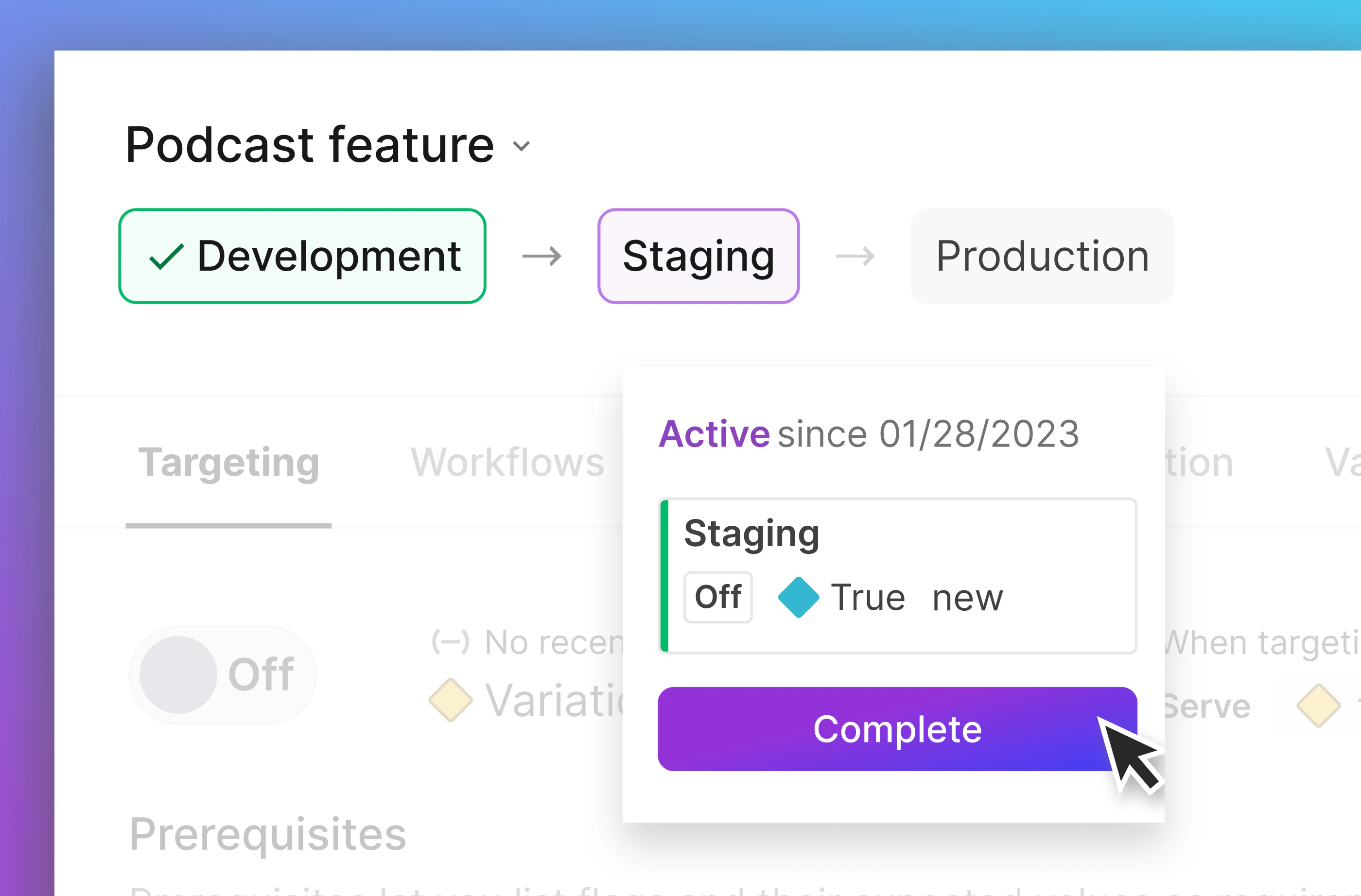 Release Assistant product UI 1