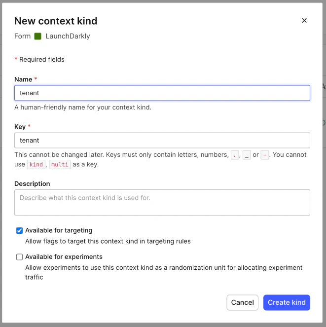 Custom contexts LaunchDarkly product UI