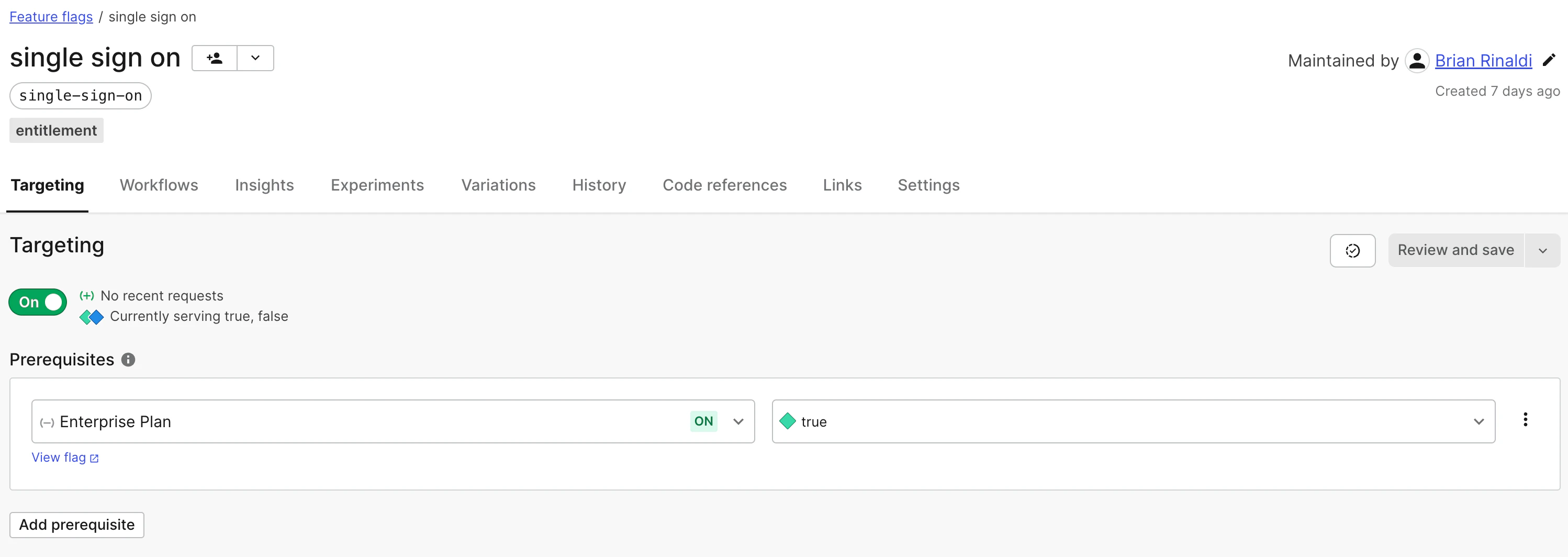 Single sign-on image in LaunchDarkly