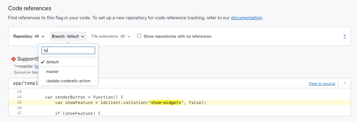 code-references-branch-filter