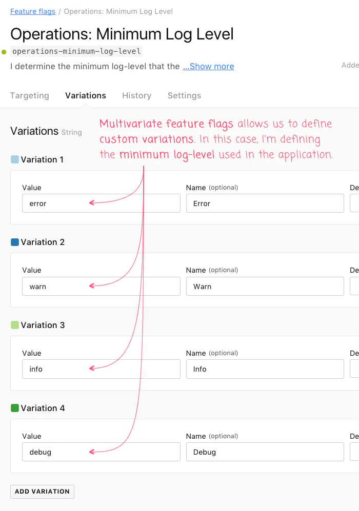 Using Multivariate Feature Flags In LaunchDarkly To Drive Operational Settings Like Minimum Log Level