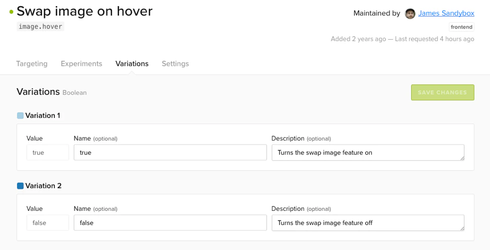 Launched: Feature Flag Variation Editing