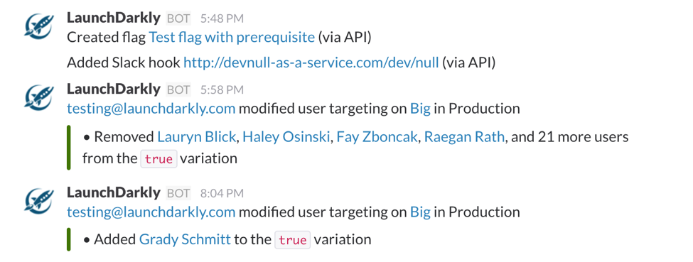 LaunchDarkly Feature Flag Slack Notifications