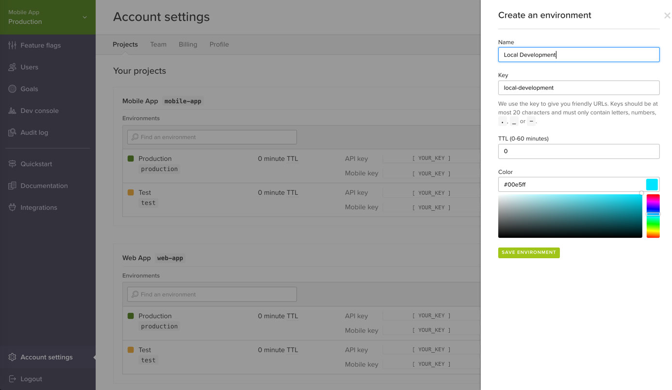 LaunchDarkly Projects and Environments