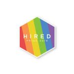 Hired Pride sticker