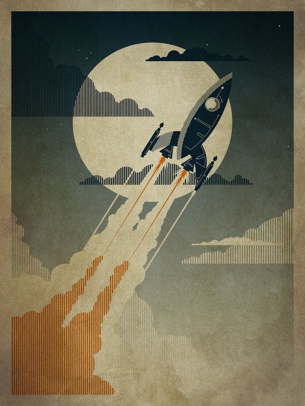 Night Launch Art Print by The Art Of Danny Haas