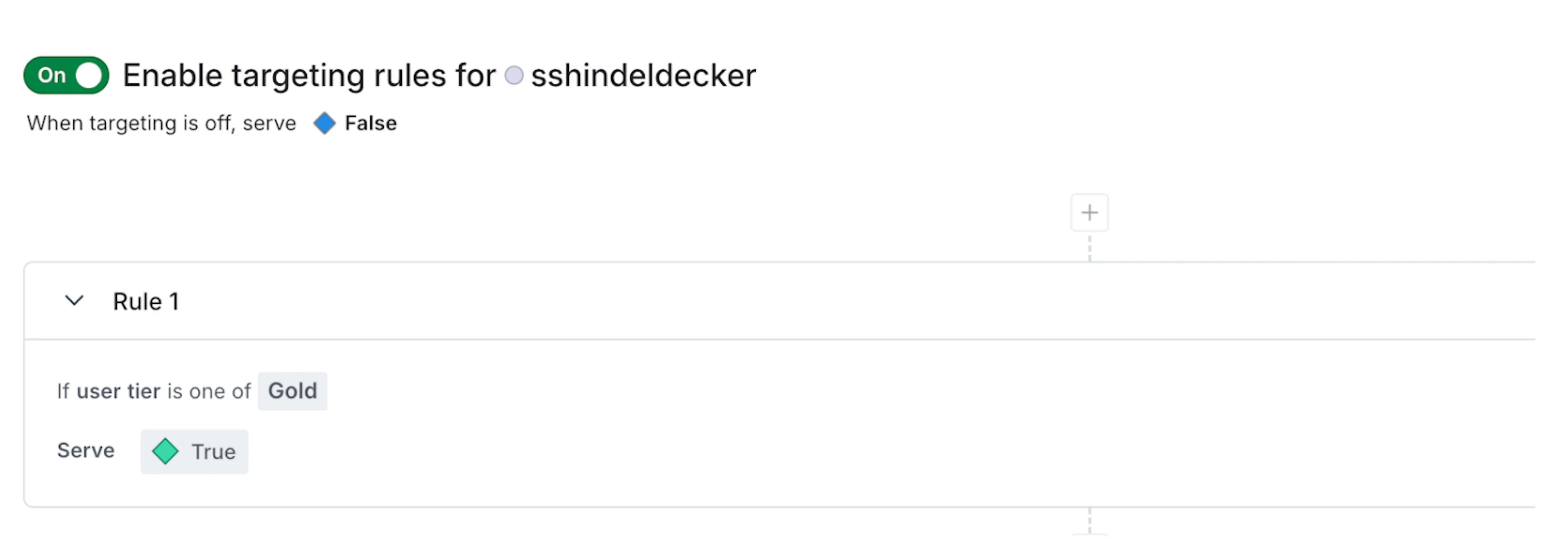 Here is an example of a flag rule targeting