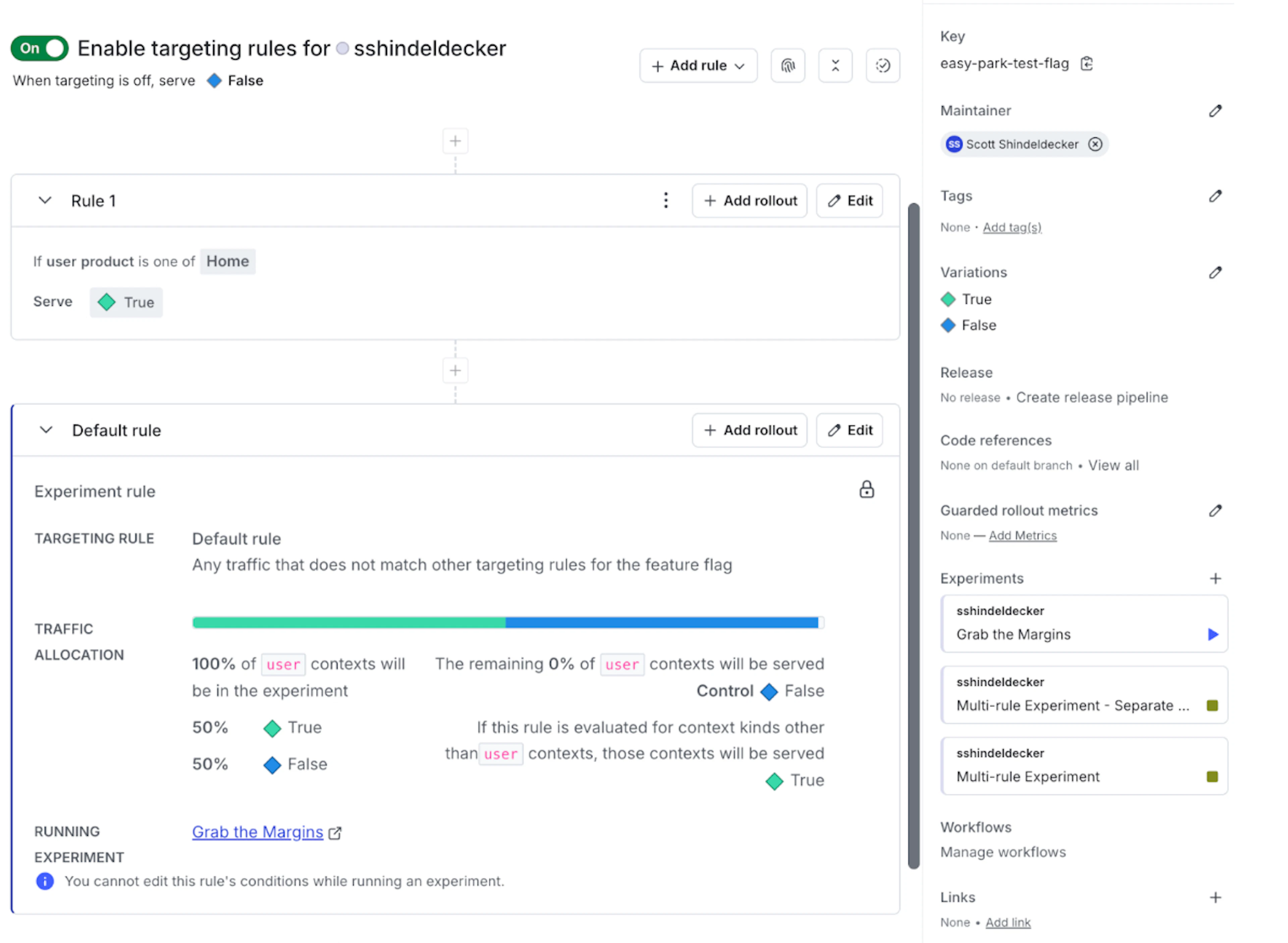 Targeting rules in LaunchDarkly