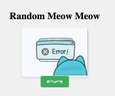 random meow meow text with picture of error message