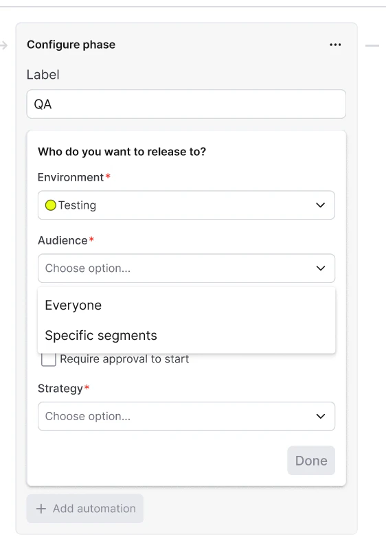 Define audiences - Release Assistant