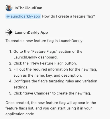 Asking LaunchDarkly-GitHub Copilot questions image