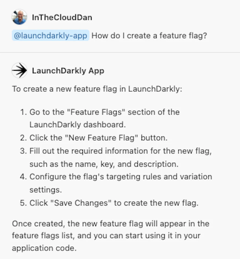 Asking LaunchDarkly-GitHub Copilot questions image