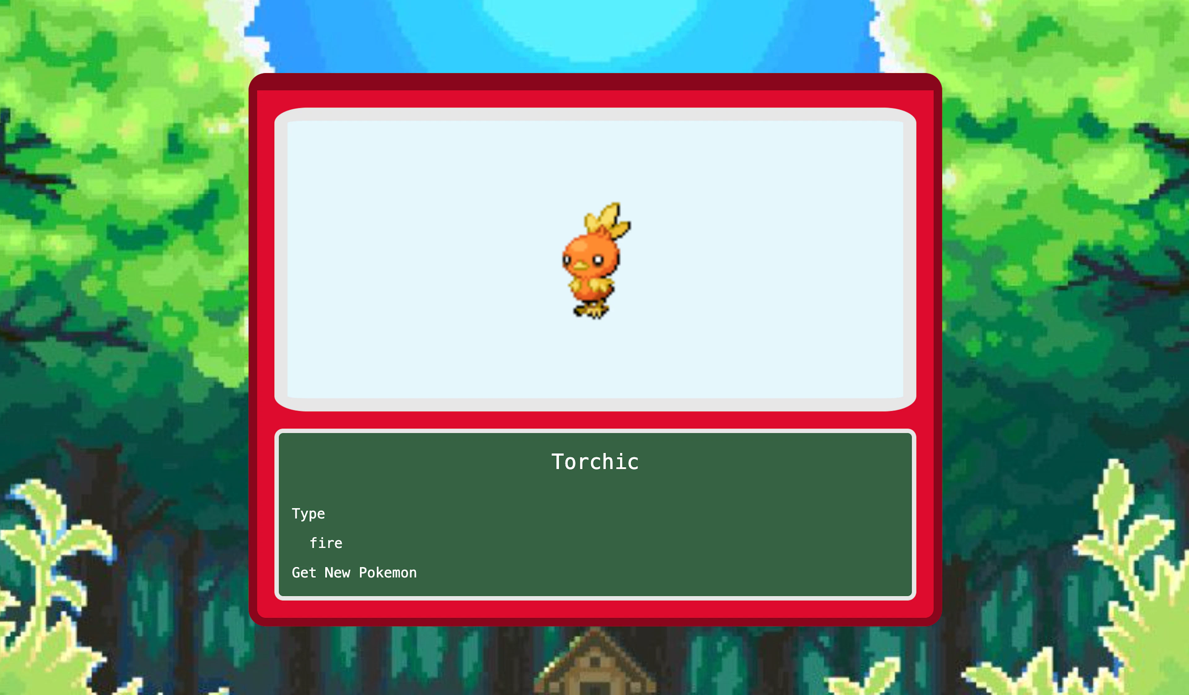 A pokedex showing Torchic in the viewer