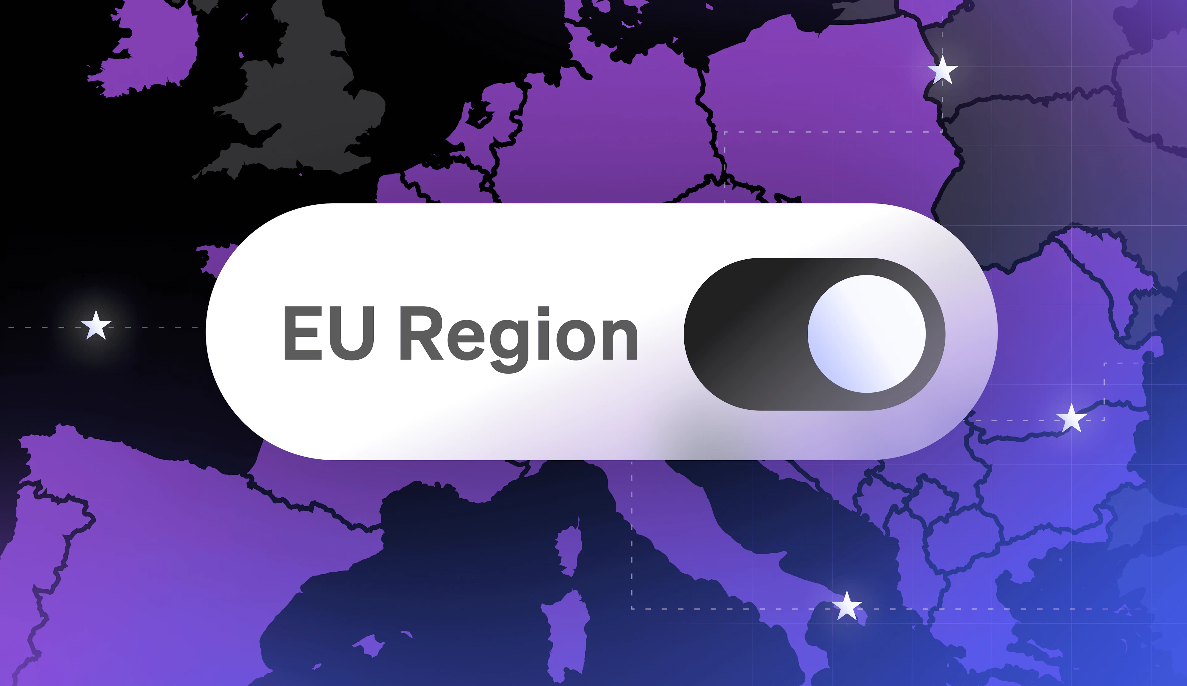 LaunchDarkly EU region featured image - toggle with "EU Region"