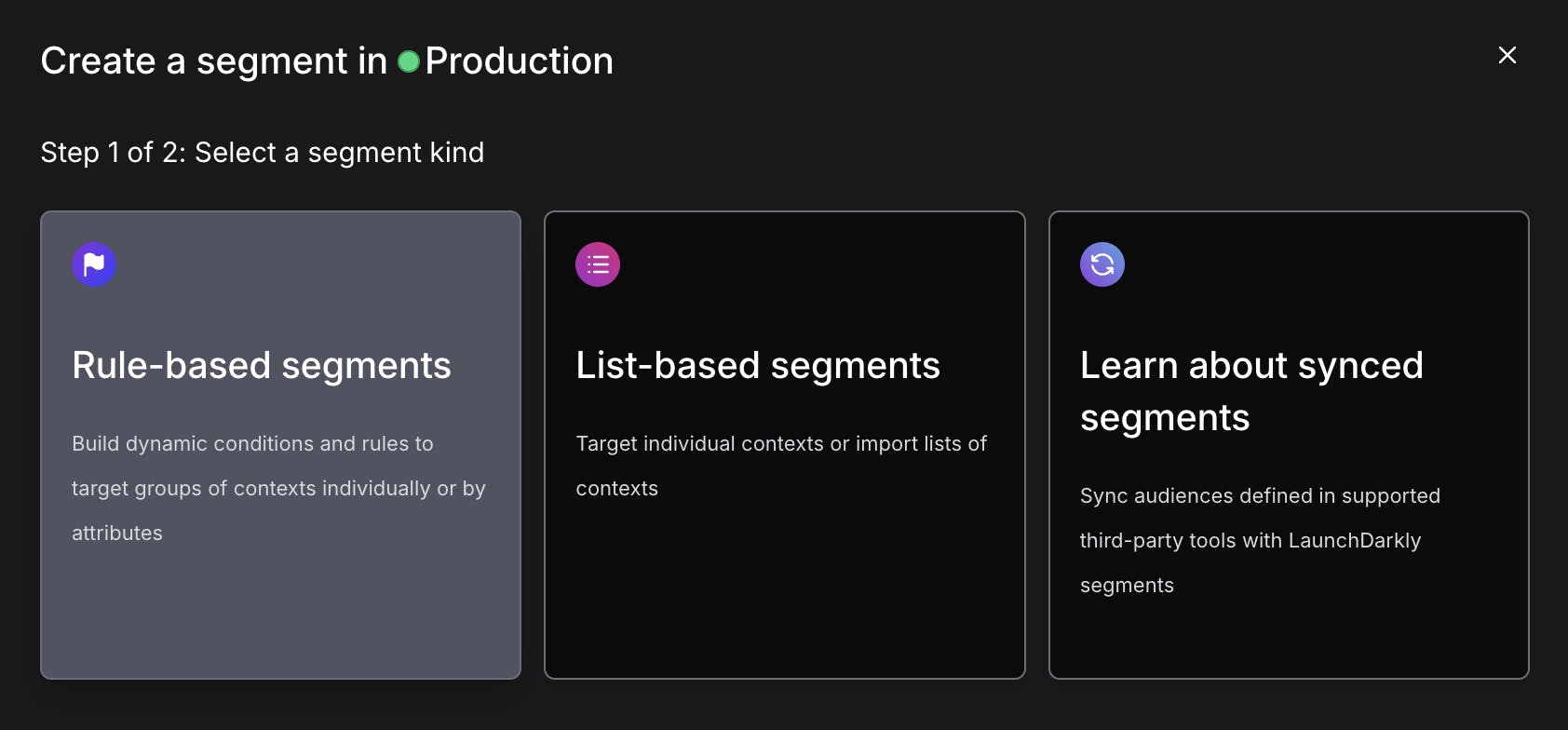 Select "Rule-based segments" from this dialog.