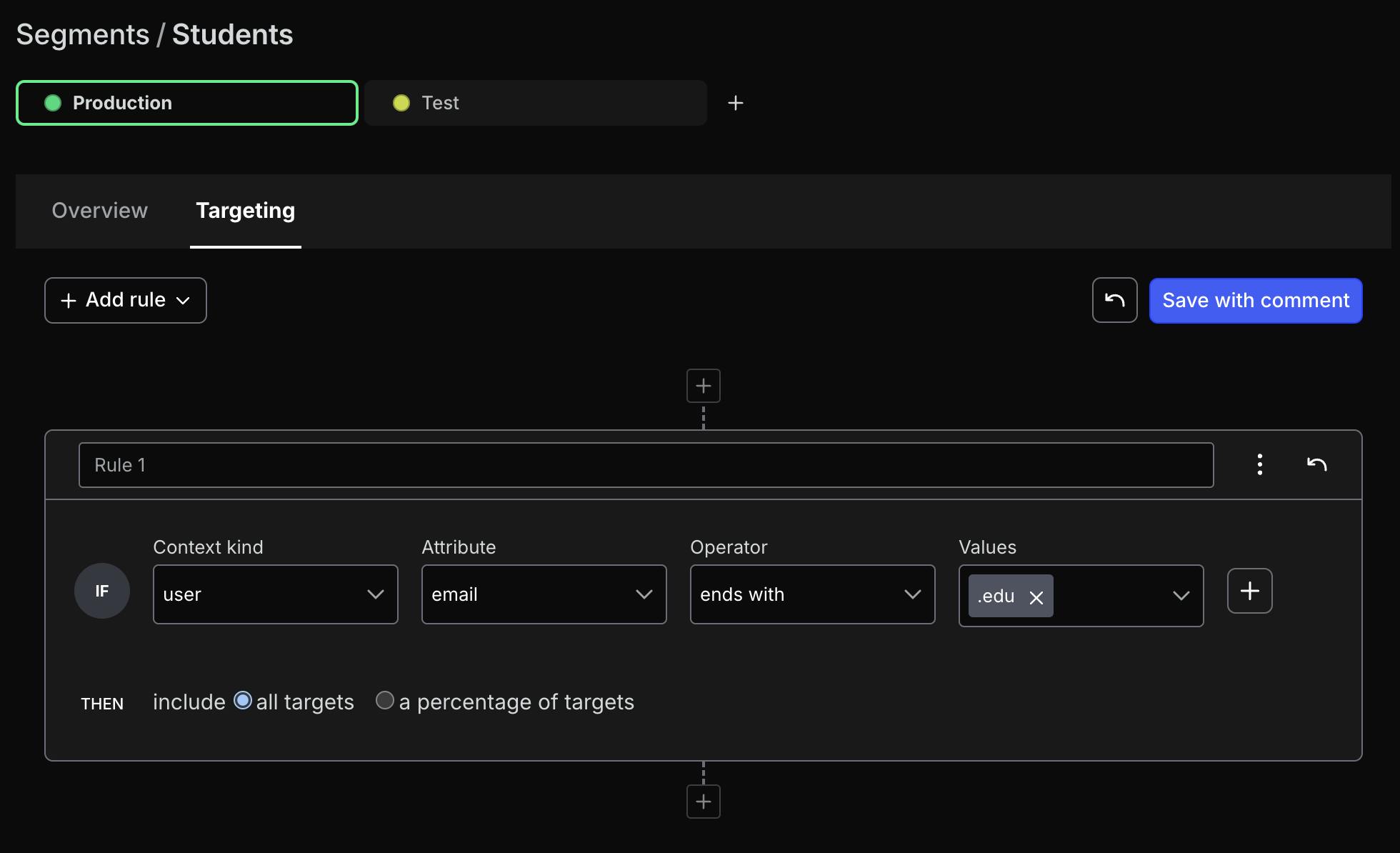 Create a segment rule.