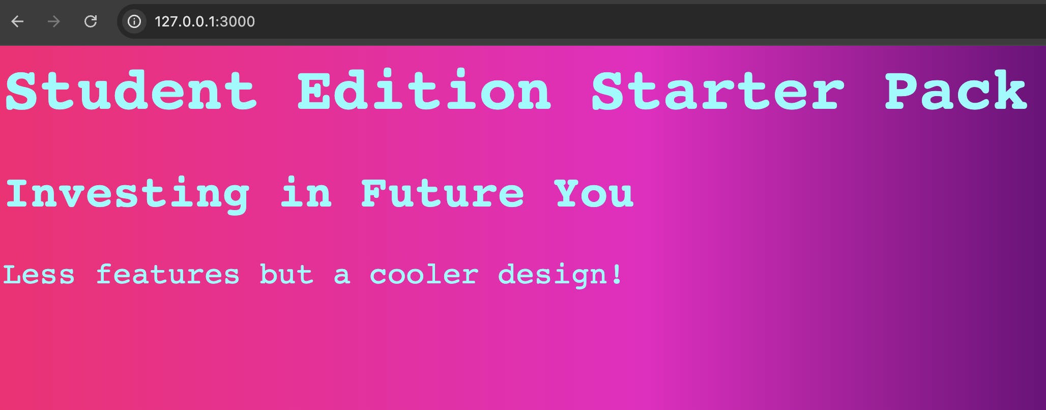 a very vaporwave looking website that says "Student Edition Starter Pack".