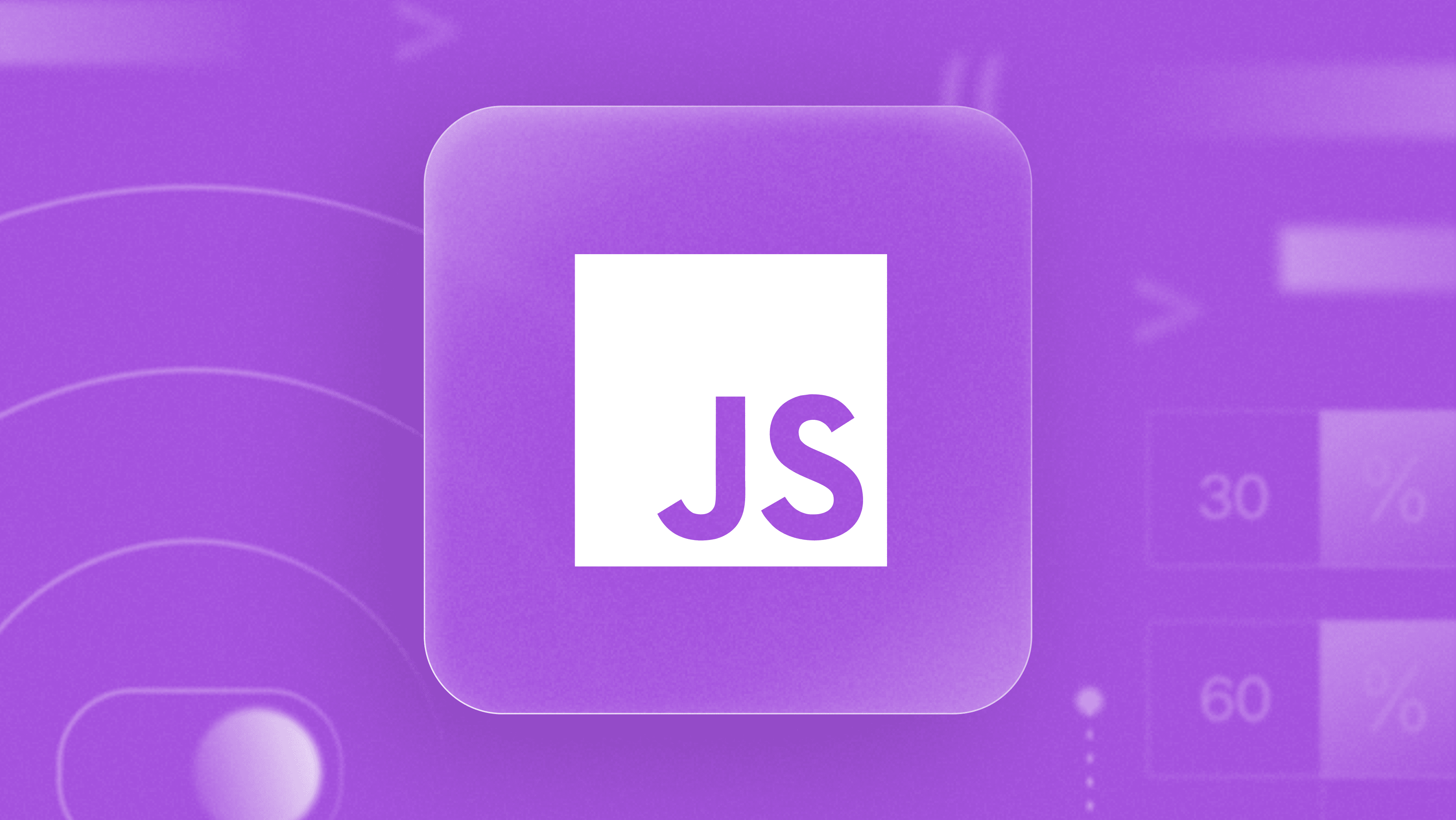 a white JS logo on a purple background.