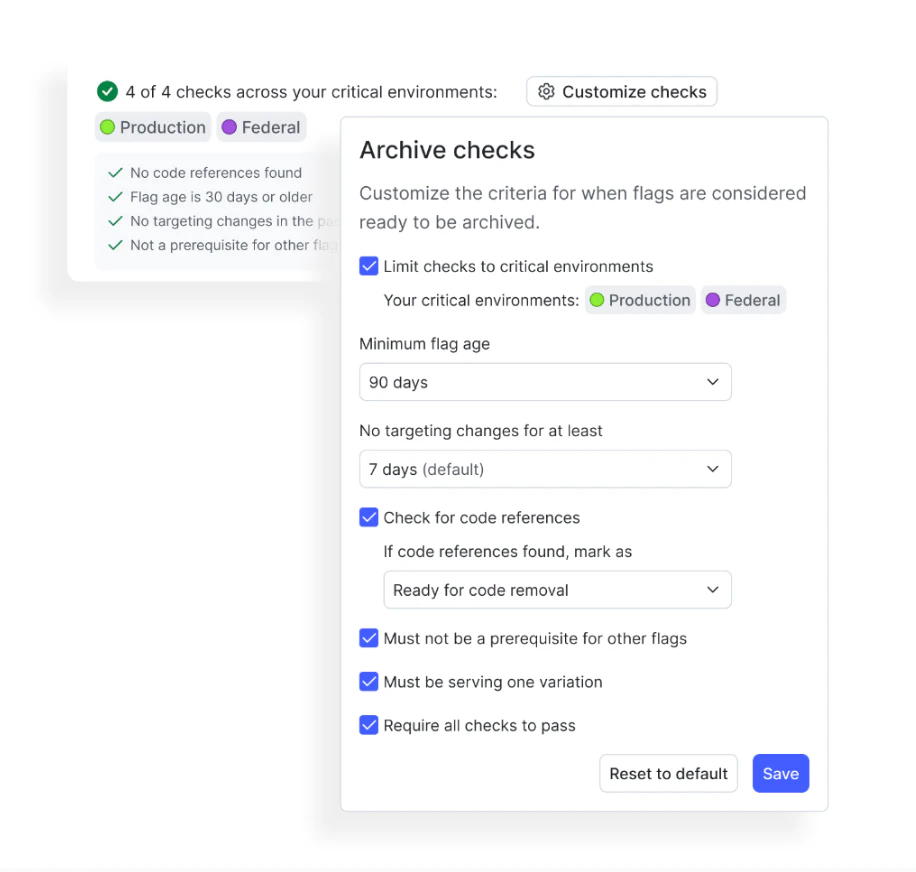 Coming soon, you'll be able to customize the definition of 'Needs code removal' and 'Ready to archive'