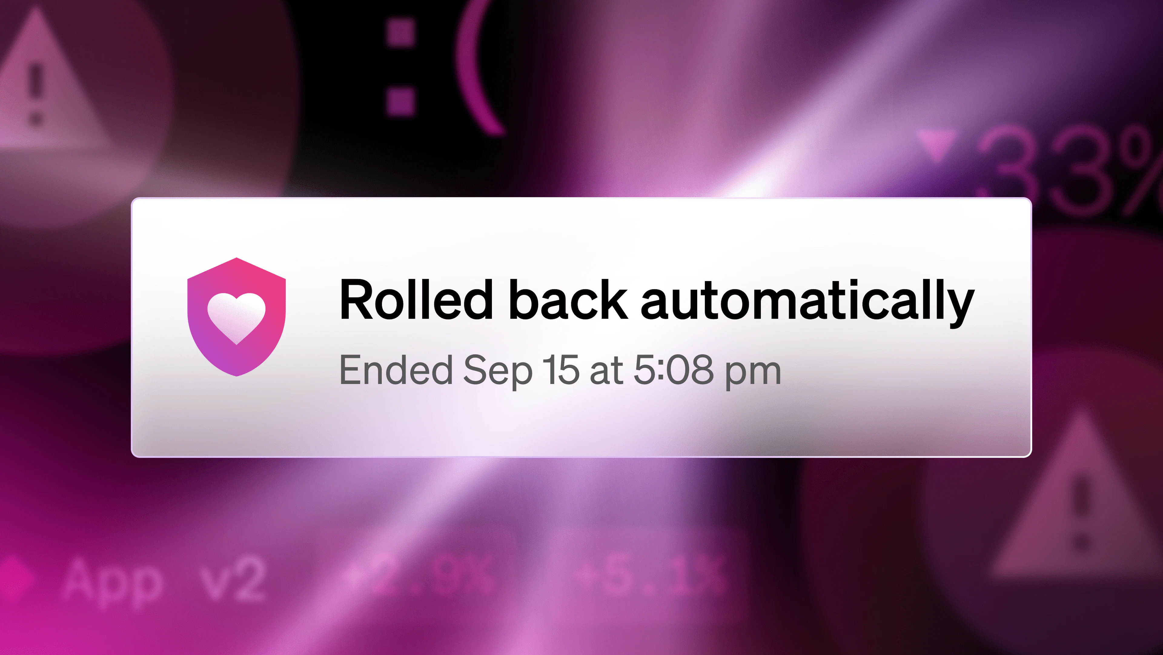 notification saying rolled back immediately