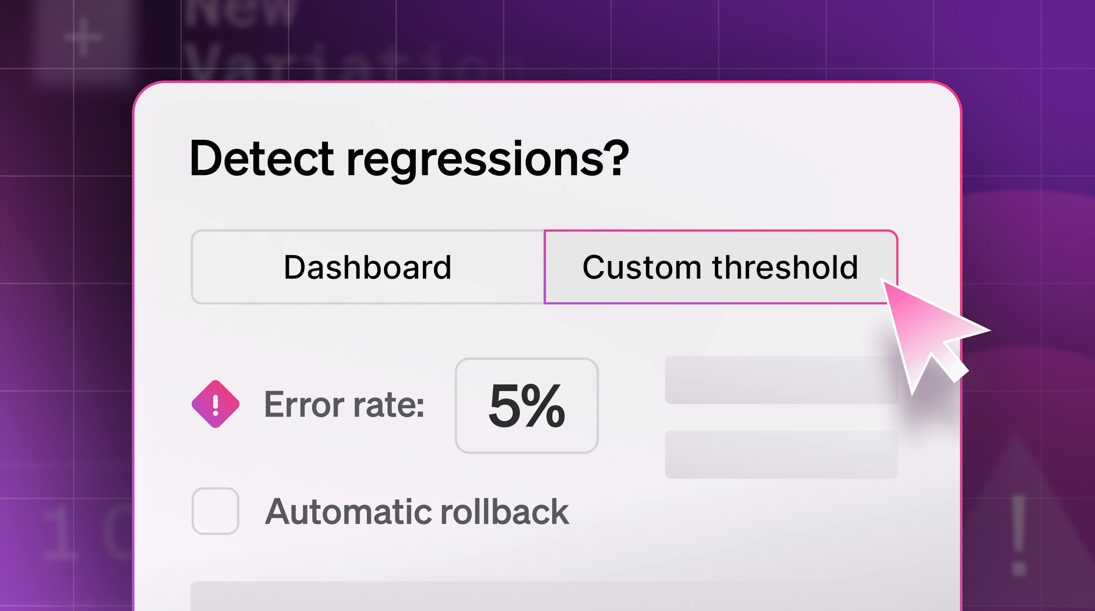 UI for detecting regressions