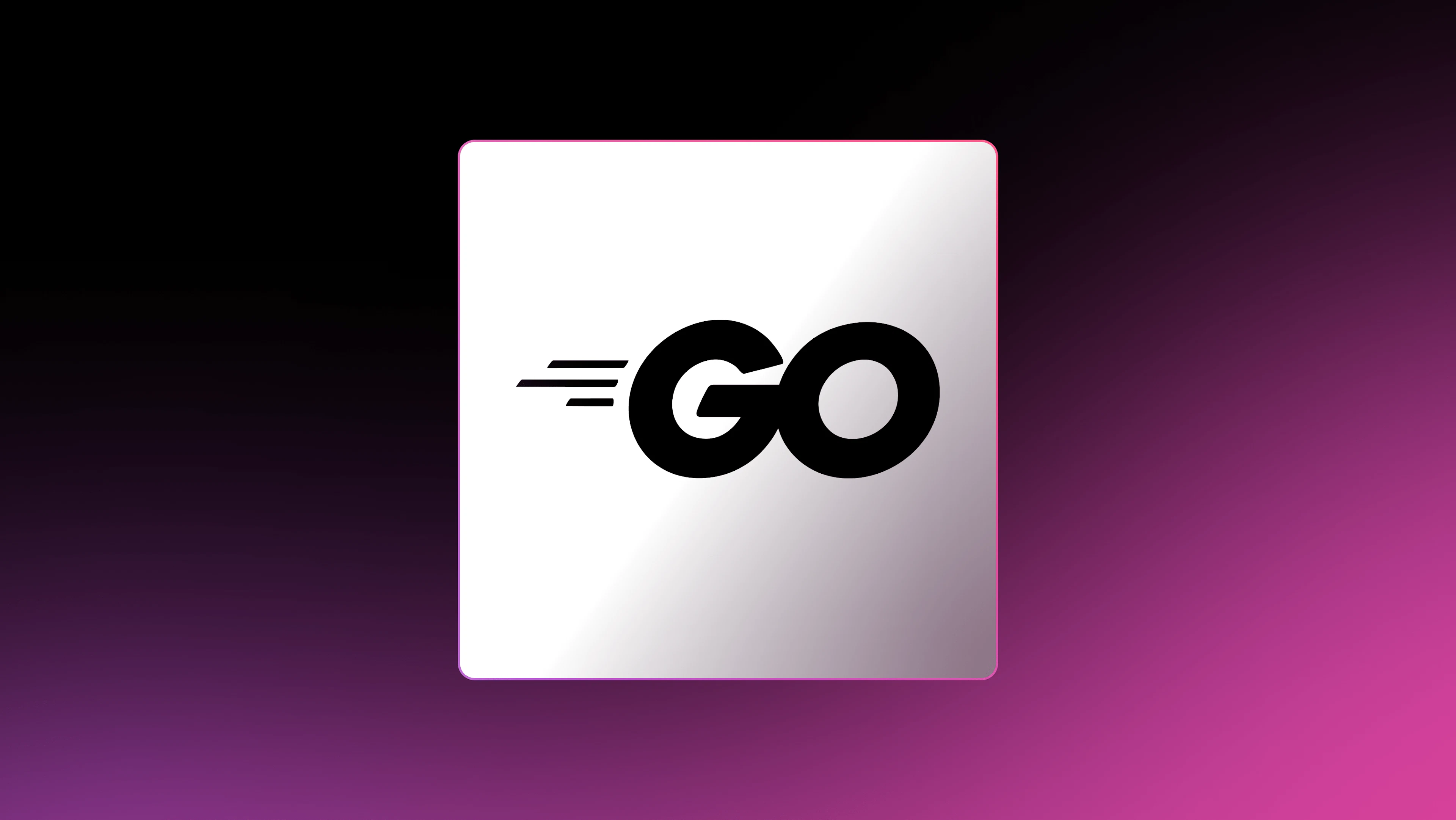 Golang logo on pink background