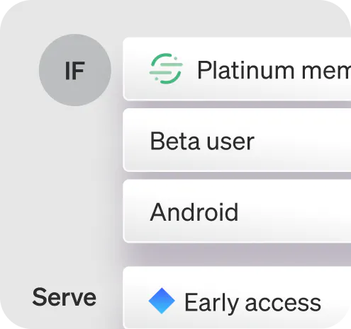 Target by user, device, version, environment, custom attribute