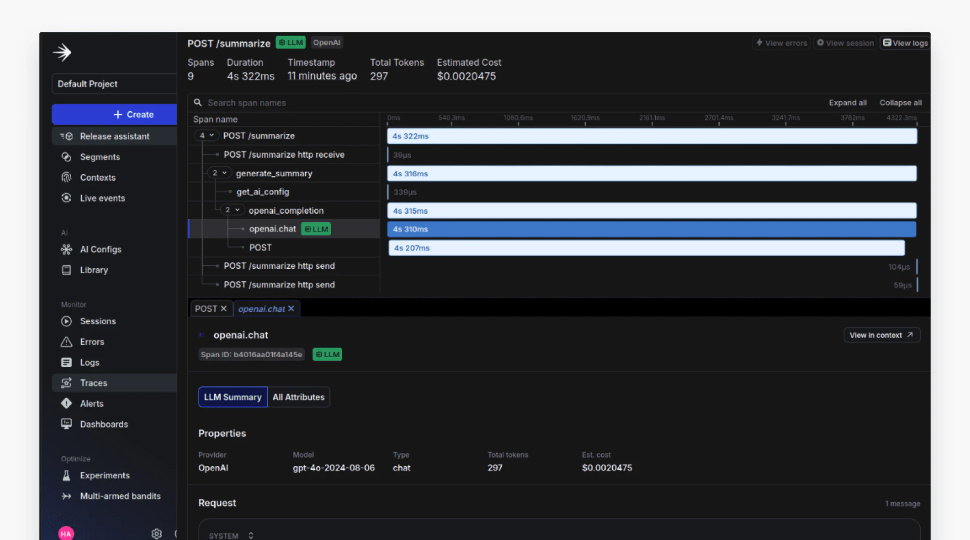 The LaunchDarkly dashboard