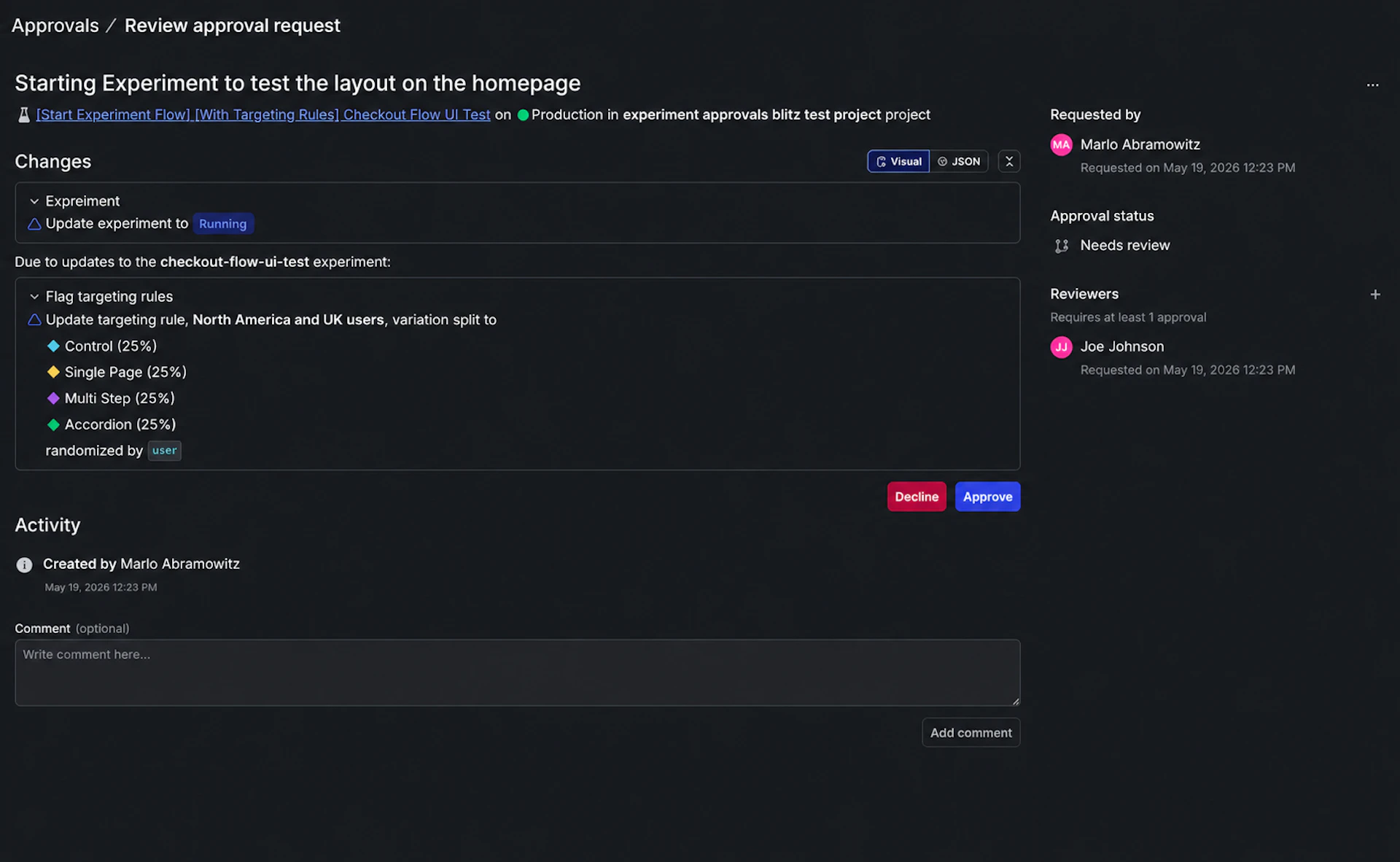 Introducing Experiment Approvals | LaunchDarkly
