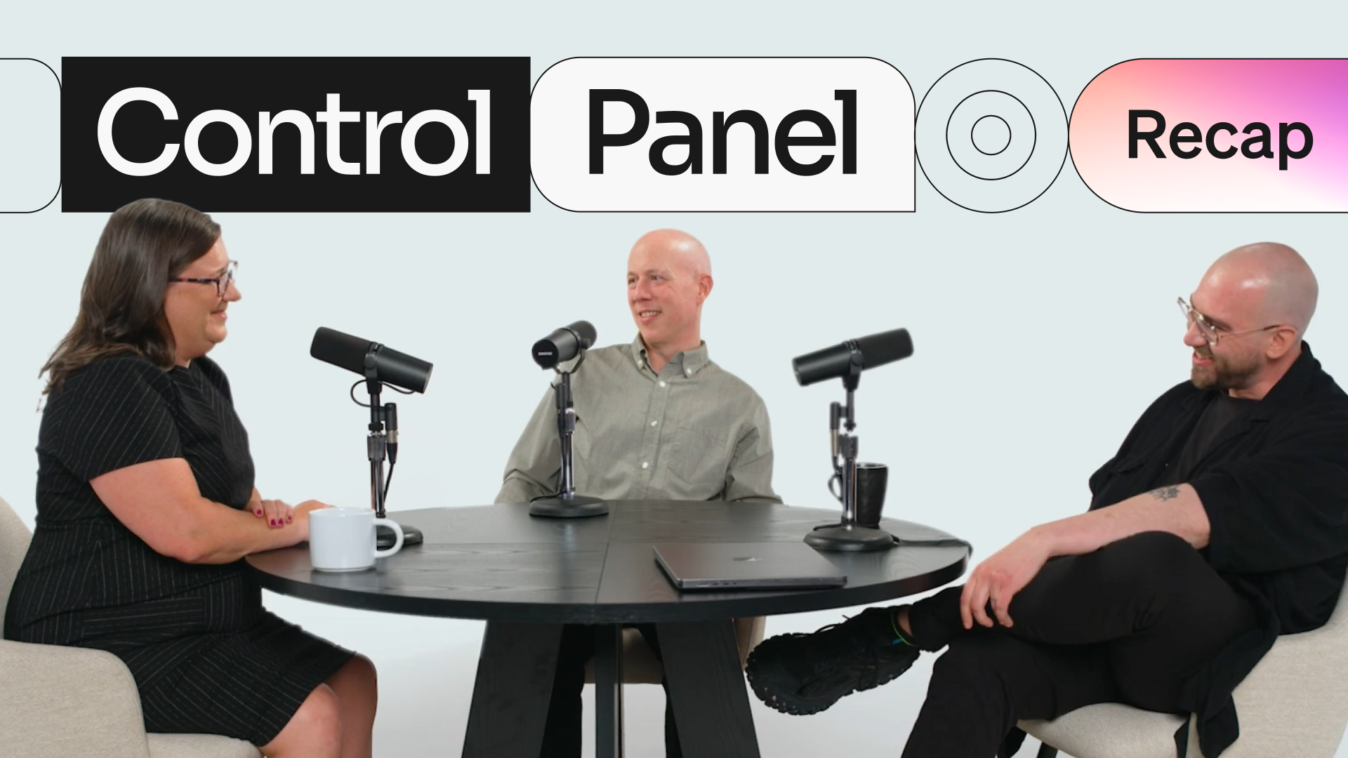 Screenshot of the Control Panel discussion with Edith Harbaugh, Cameron Etezadi, and Marek Poliks from LaunchDarkly
