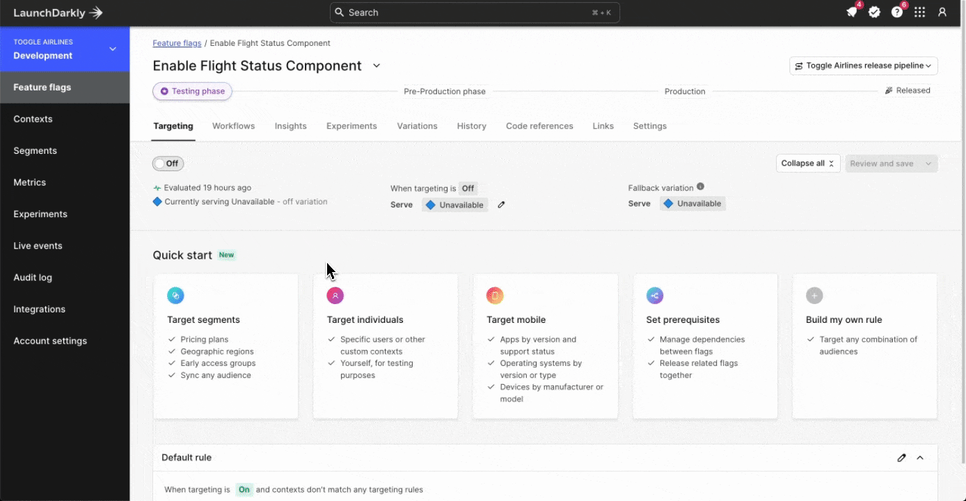 Release targeting based on custom contexts gif