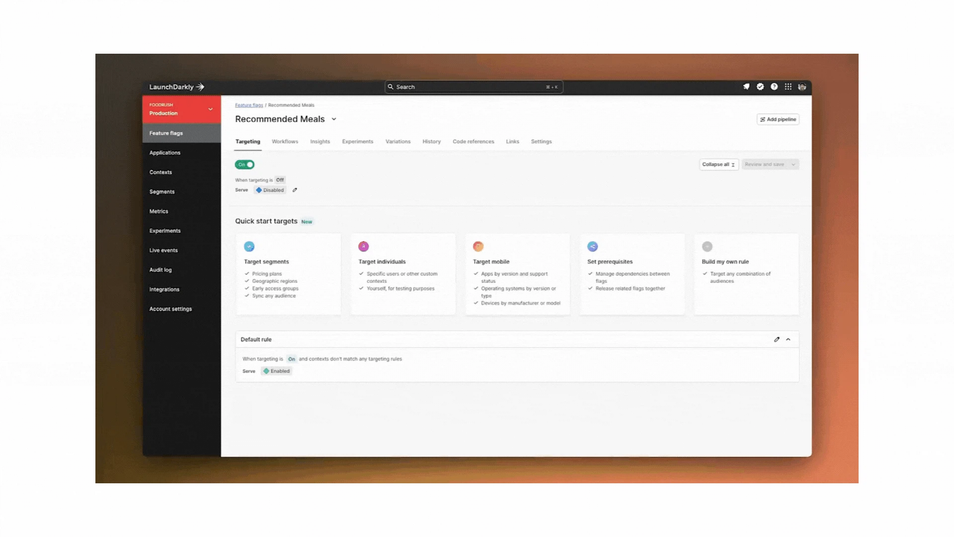 Control mobile releases in LaunchDarkly gif 2