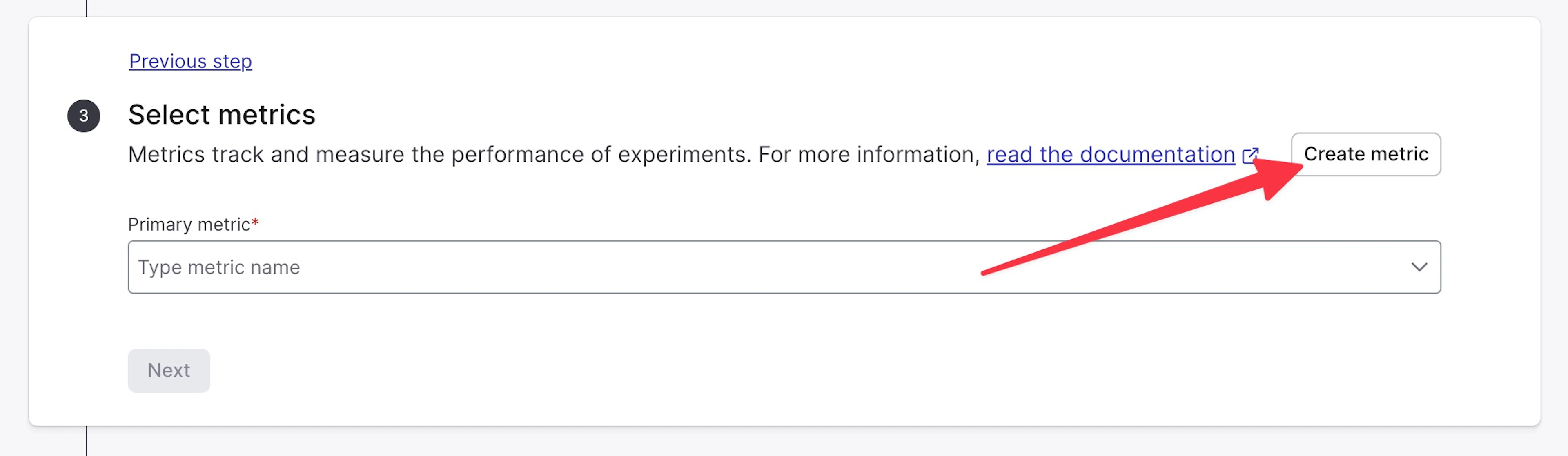 Select metrics in LaunchDarkly