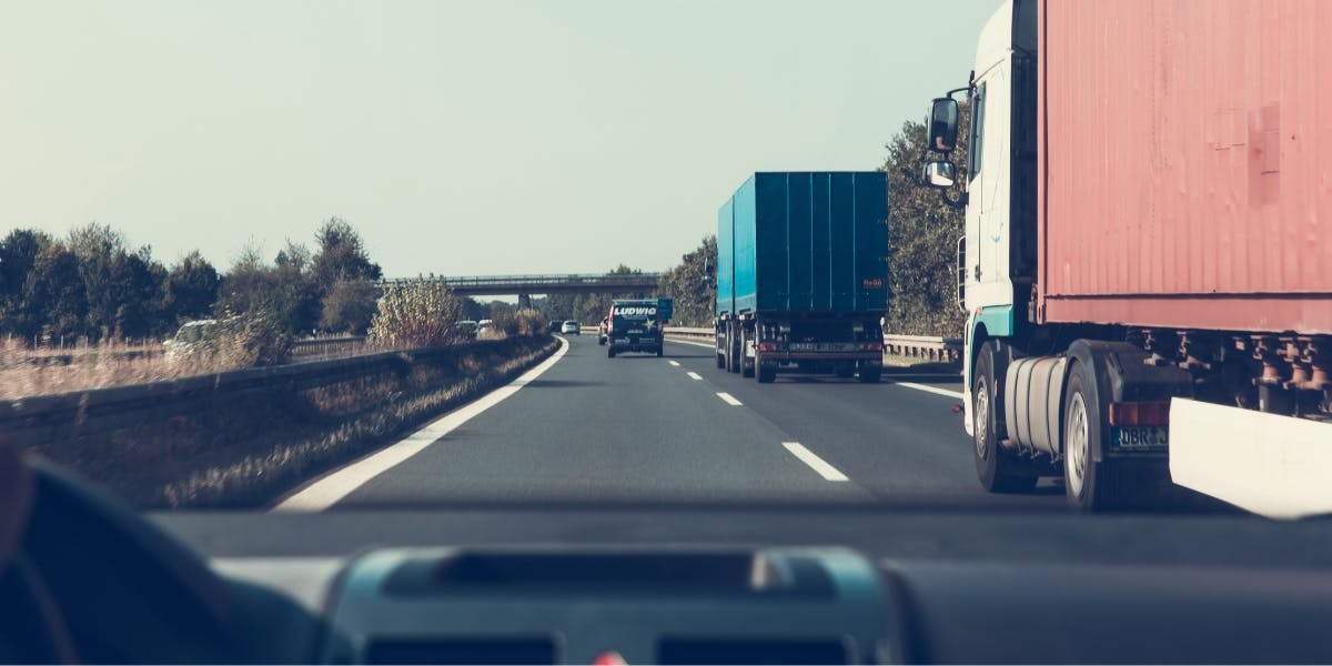 trucks on the highway