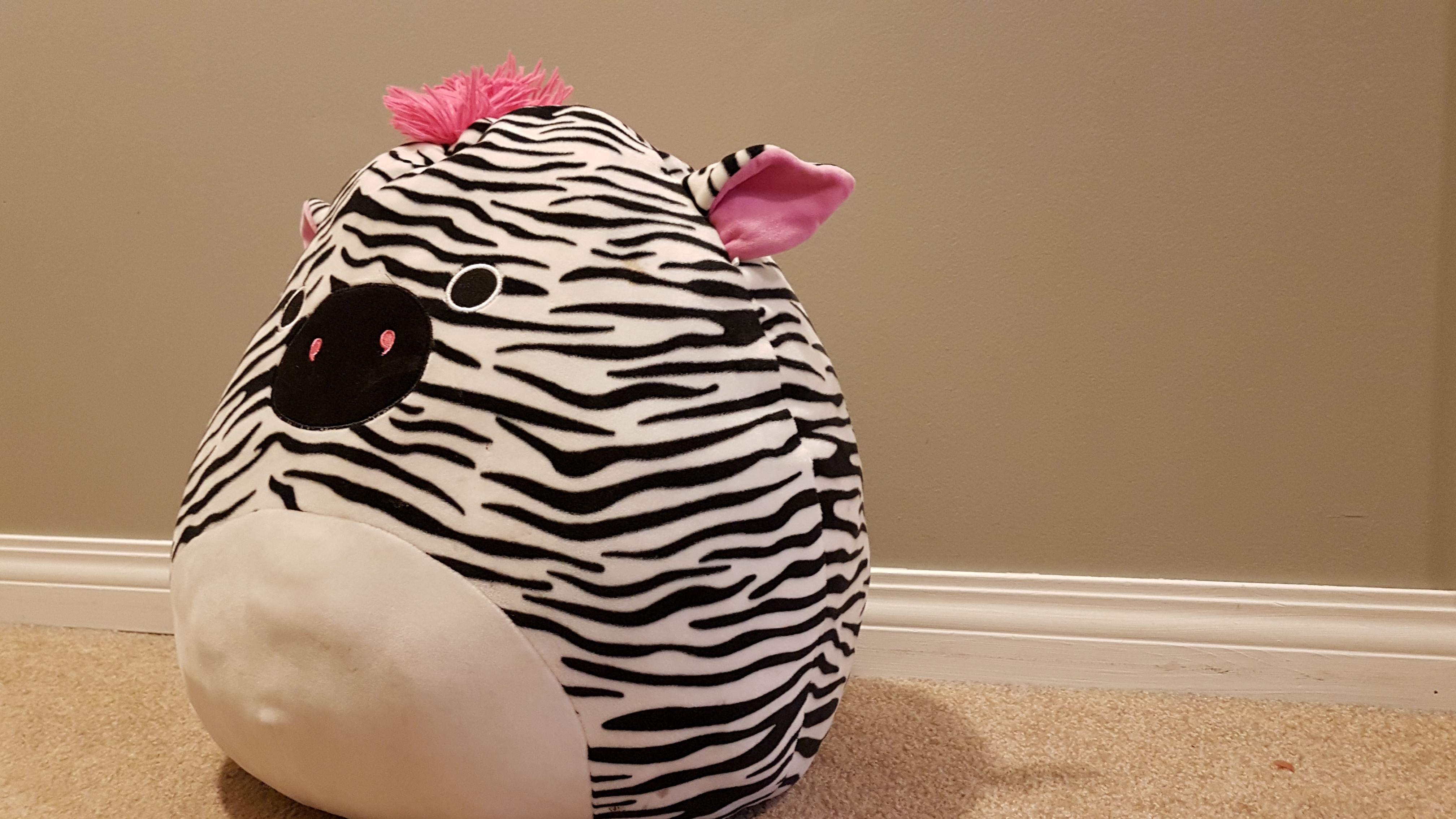 Pink and white squishmallow