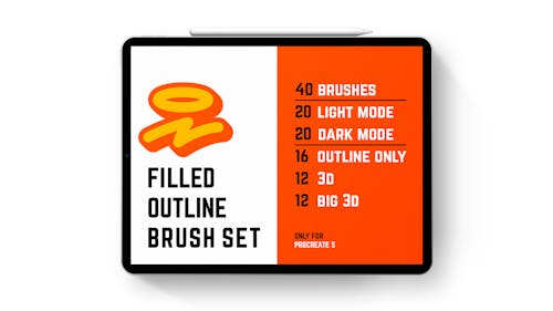Filled outline brushes
