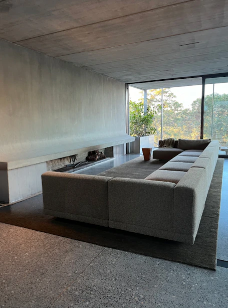80-knot natural rugs, acid washed, entertaining spaces