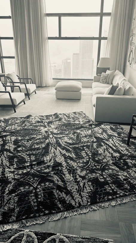 Knotted rugs in Hong Kong apartment