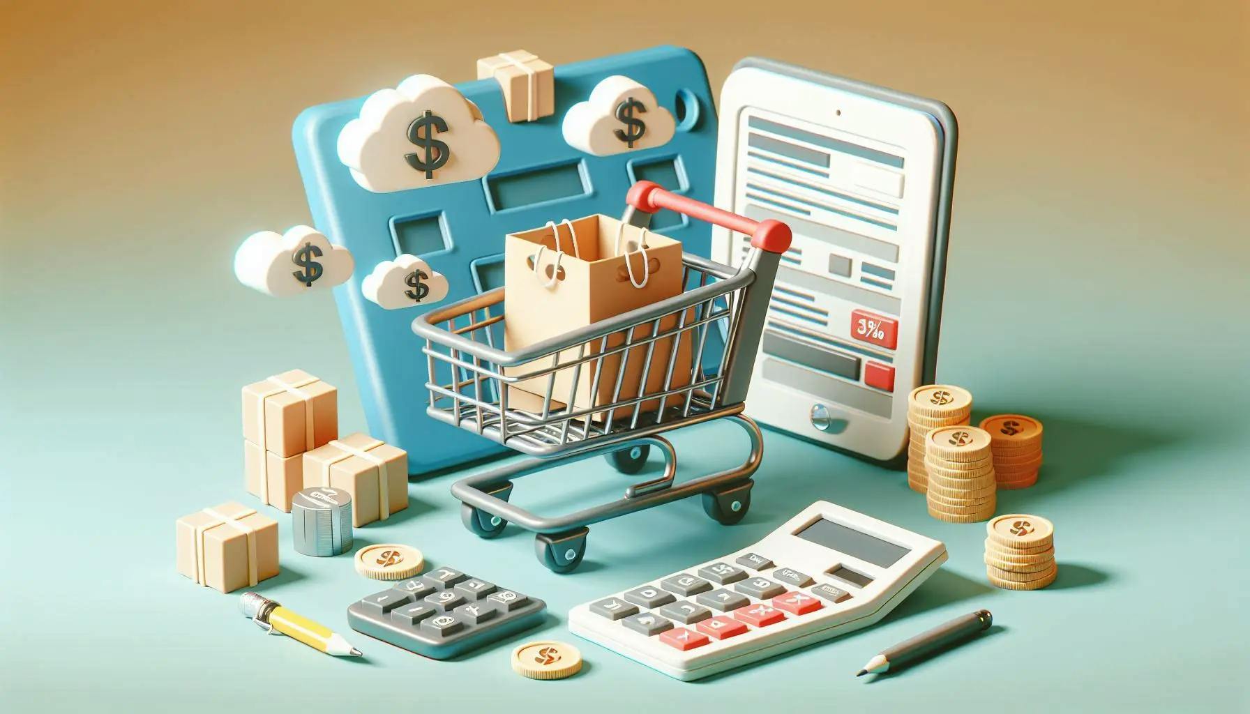 ecommerce finance 3d render