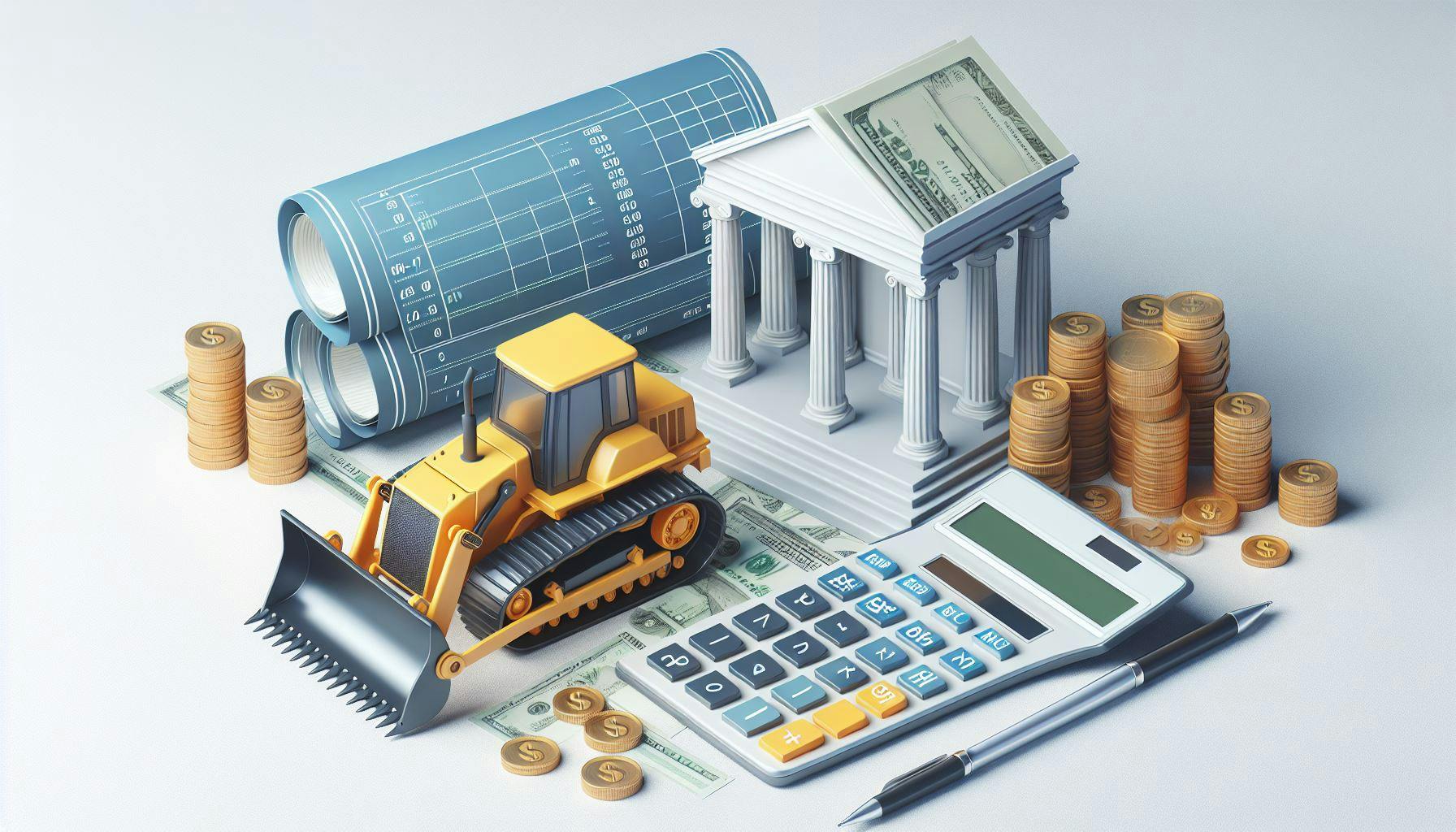 construction accounting 3d render