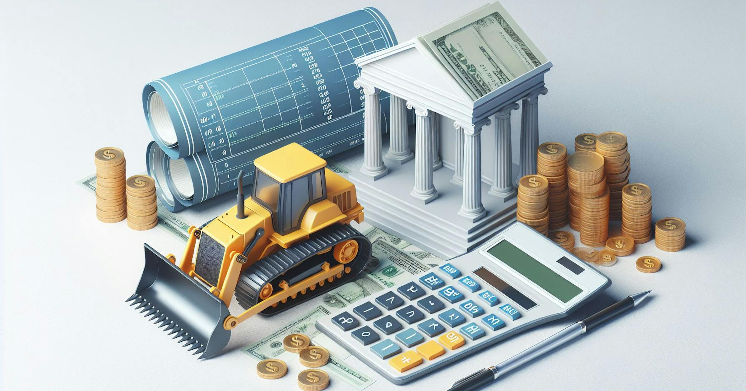 construction accounting 3d render