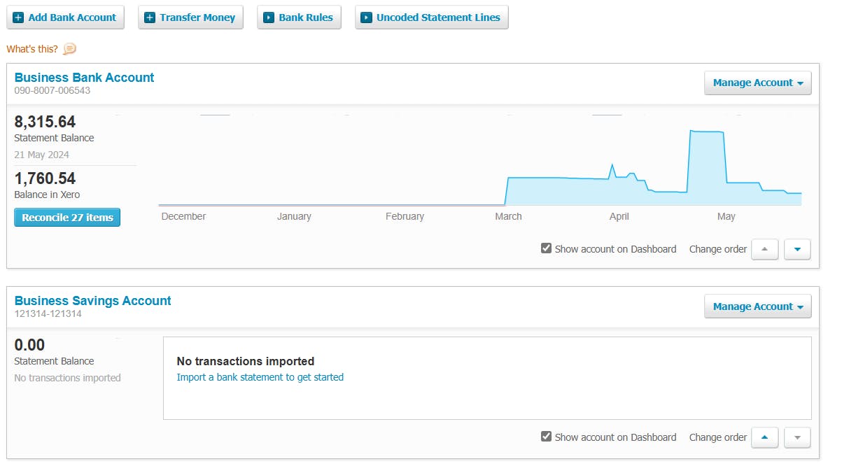 xero account reconciliation statement