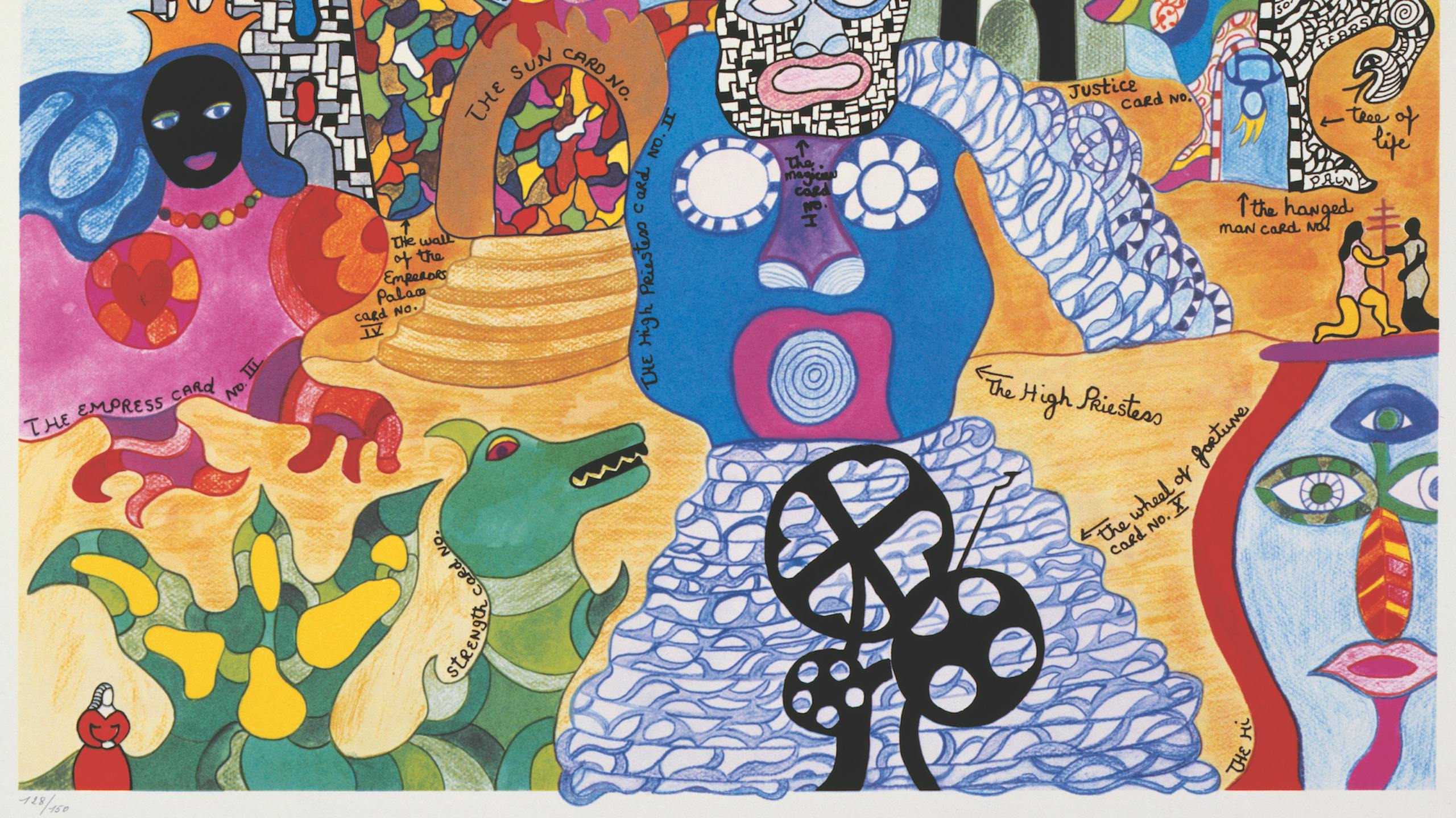 Niki de Saint Phalle,Tarot Garden, 1991, sérigraphie, 80x60cm, Il Giardino dei Tarocchi 