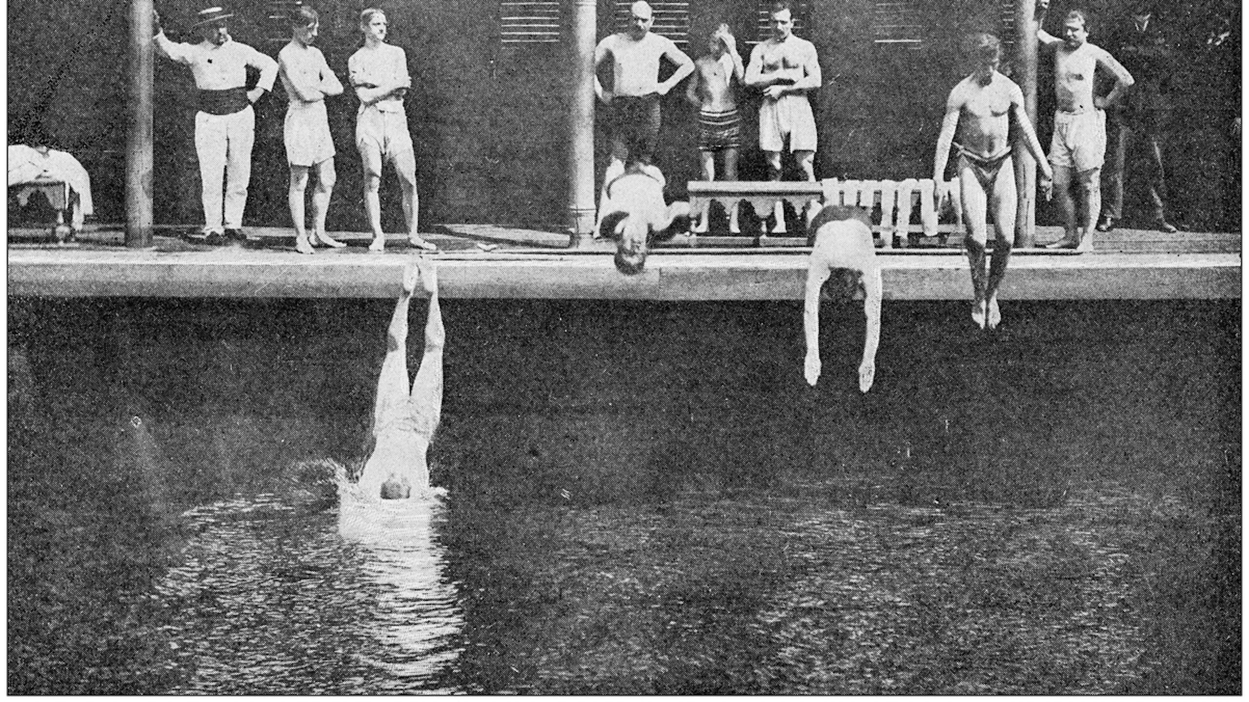 Plongée et baignade dans le canal Saint Martin au XIXème siècle